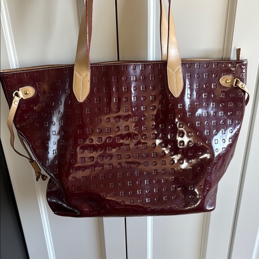 Arcadia burgundy Tote Bag large made in Italy